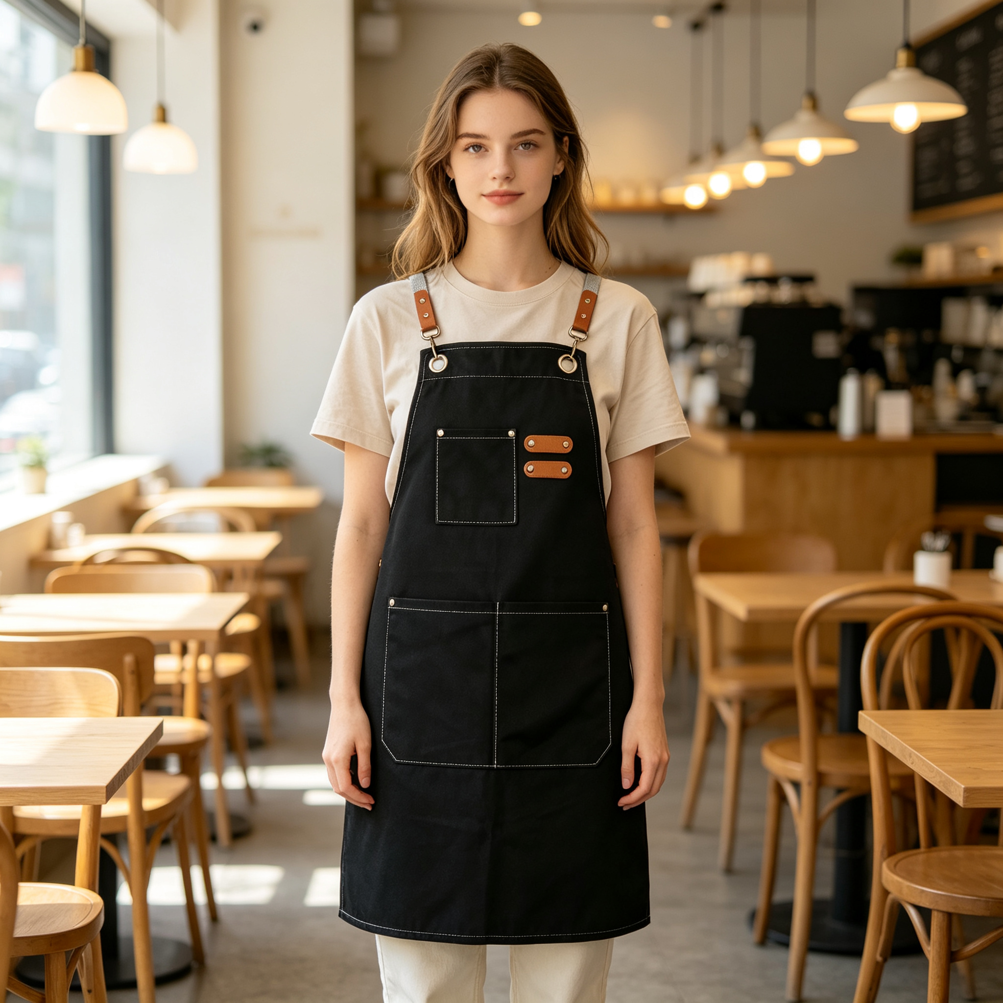 Classic Canvas Apron - Bib Crossback | with Custom Embroidery or Printing