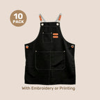 Classic Canvas Apron - Bib Crossback | with Custom Embroidery or Printing