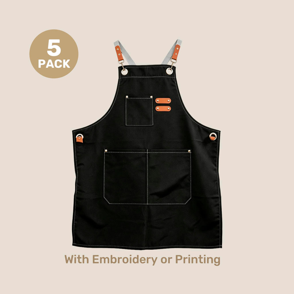 Classic Canvas Apron - Bib Crossback | with Custom Embroidery or Printing