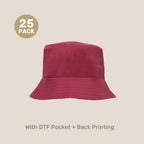 Kids Breathable Bucket Hat Pack – 54cm Polyester Twill | with Custom Embroidery or Printing
