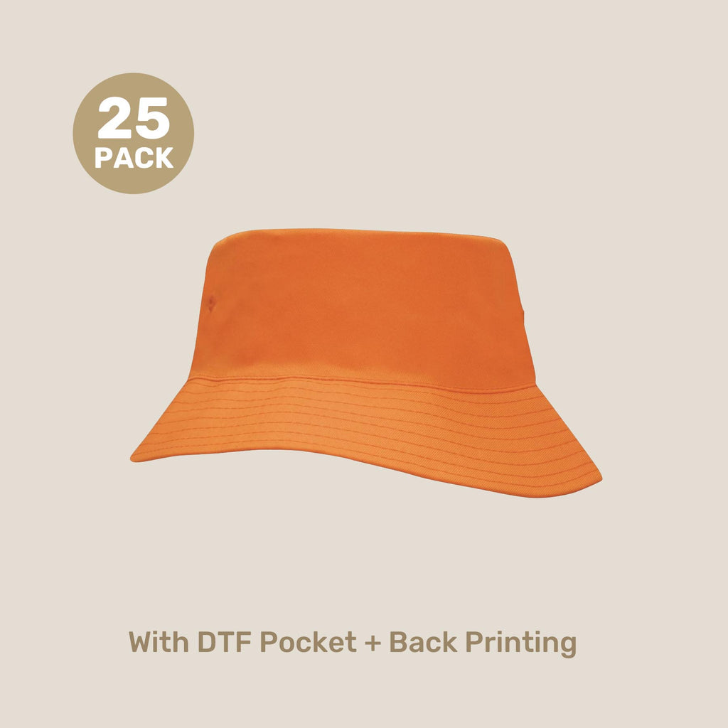 Kids Breathable Bucket Hat Pack – 54cm Polyester Twill | with Custom Embroidery or Printing