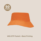 Kids Breathable Bucket Hat Pack – 54cm Polyester Twill | with Custom Embroidery or Printing