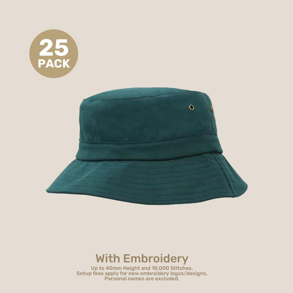 Kids Adjustable Bucket Hat Pack – 50–54cm Cotton Blend Twill | With Custom Embroidery or Printing
