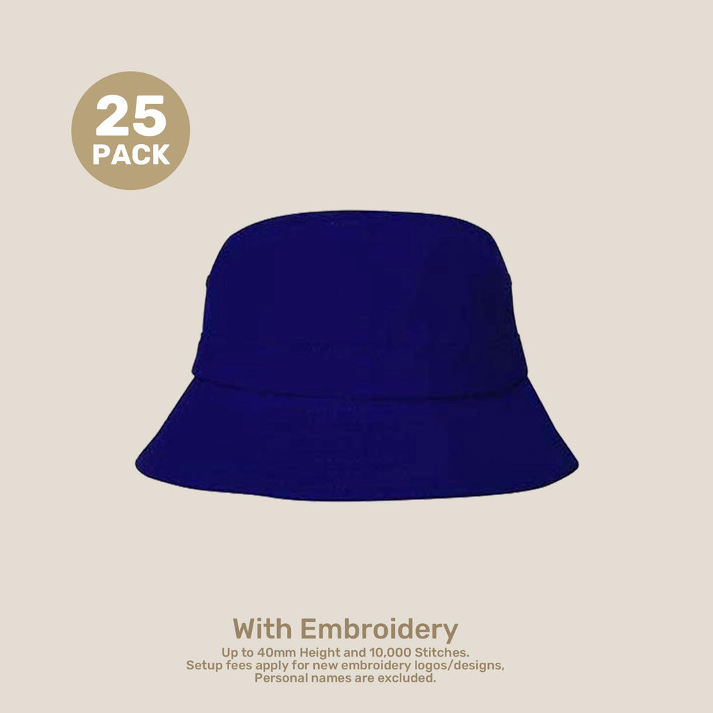 Kids Adjustable Bucket Hat Pack – 50–54cm Cotton Blend Twill | With Custom Embroidery or Printing