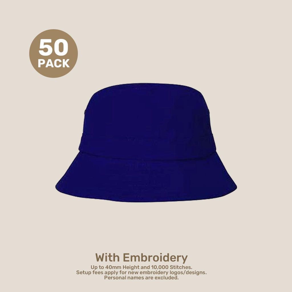 Kids Adjustable Bucket Hat Pack – 50–54cm Cotton Blend Twill | With Custom Embroidery or Printing
