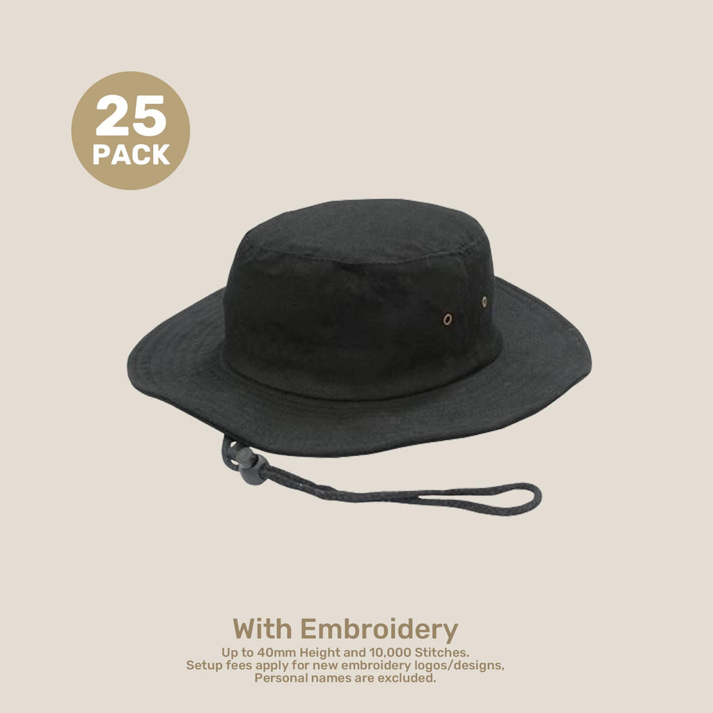 Wide Brim Bucket Hat Pack – Brushed CVC | With Custom Embroidery & Printing