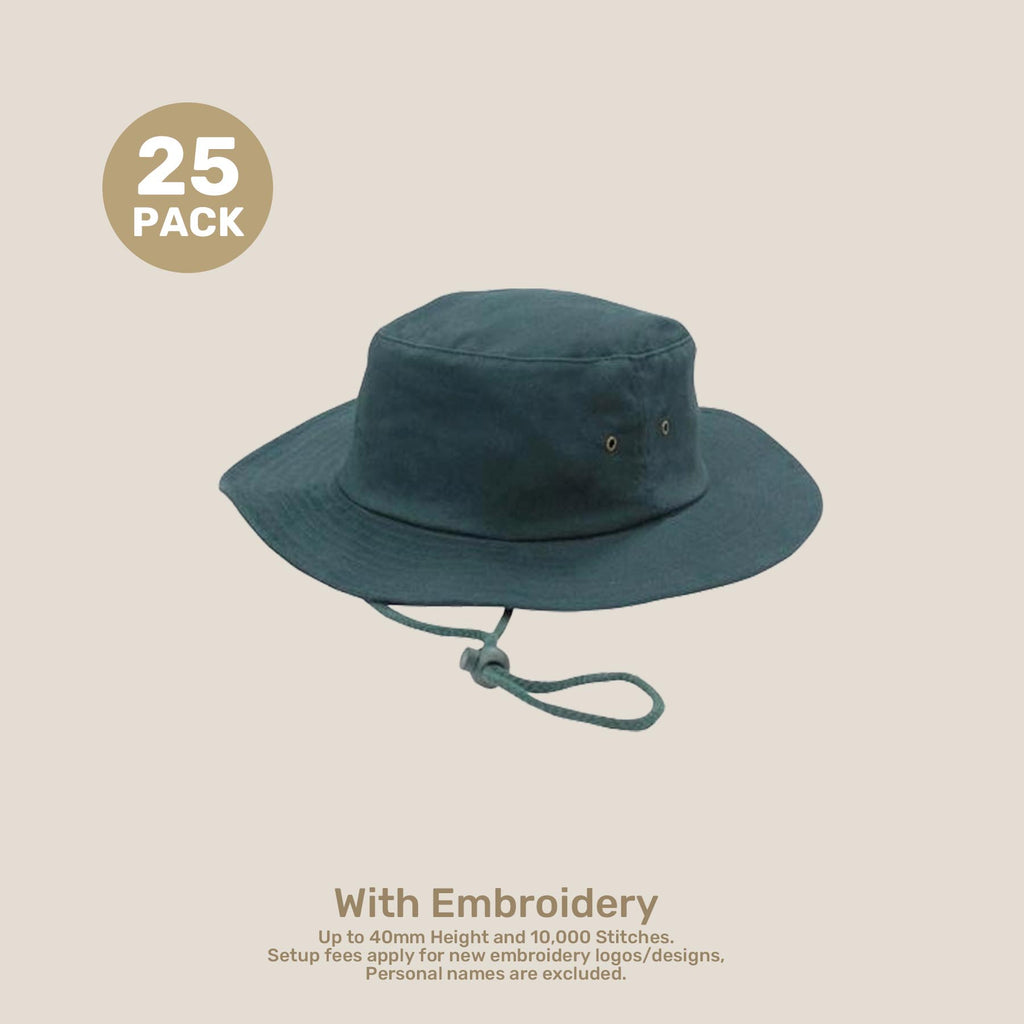 Wide Brim Bucket Hat Pack – Brushed CVC | With Custom Embroidery & Printing