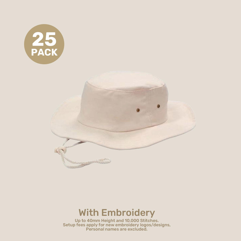 Wide Brim Bucket Hat Pack – Brushed CVC | With Custom Embroidery & Printing