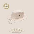 Wide Brim Bucket Hat Pack – Brushed CVC | With Custom Embroidery & Printing