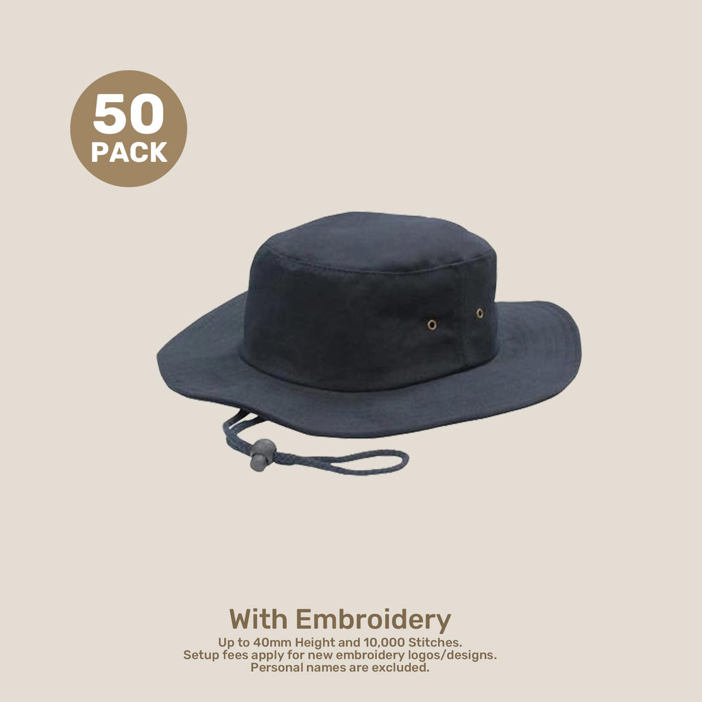 Wide Brim Bucket Hat Pack – Brushed CVC | With Custom Embroidery & Printing