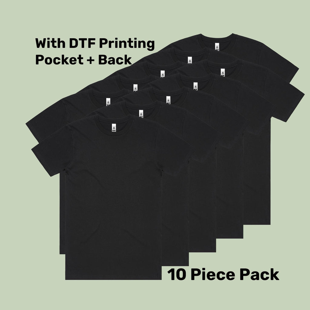 Premium Tubular Tee Pack (5 or 10) – Special Offer | with Custom Printing