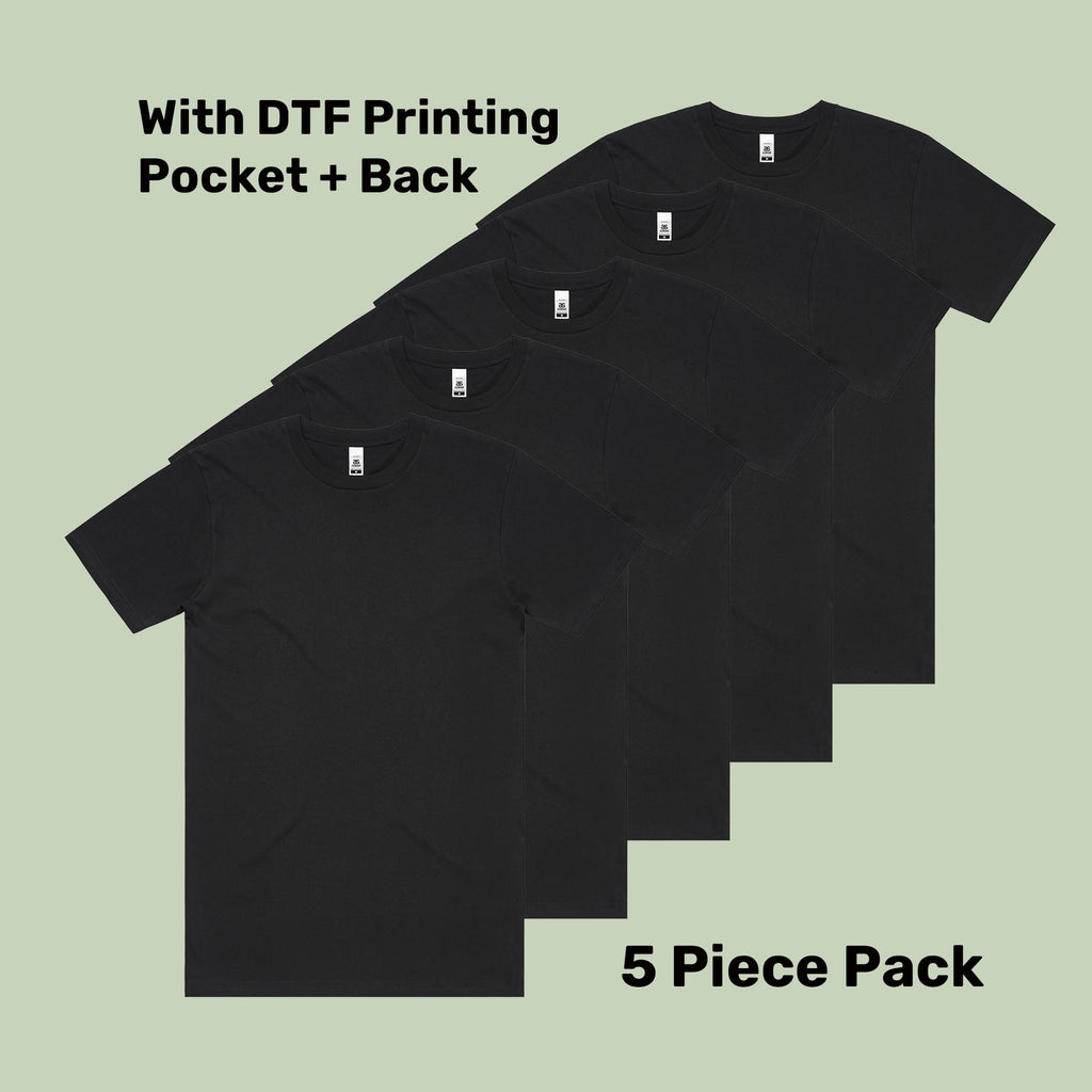 Premium Tubular Tee Pack (5 or 10) – Special Offer | with Custom Printing