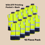 Hi-Vis 3-Layer Softshell Vest Pack (5 or 10) – Special Offer | Waterproof Class D/N Workwear with Custom Printing