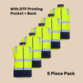 Hi-Vis 3-Layer Softshell Vest Pack (5 or 10) – Special Offer | Waterproof Class D/N Workwear with Custom Printing
