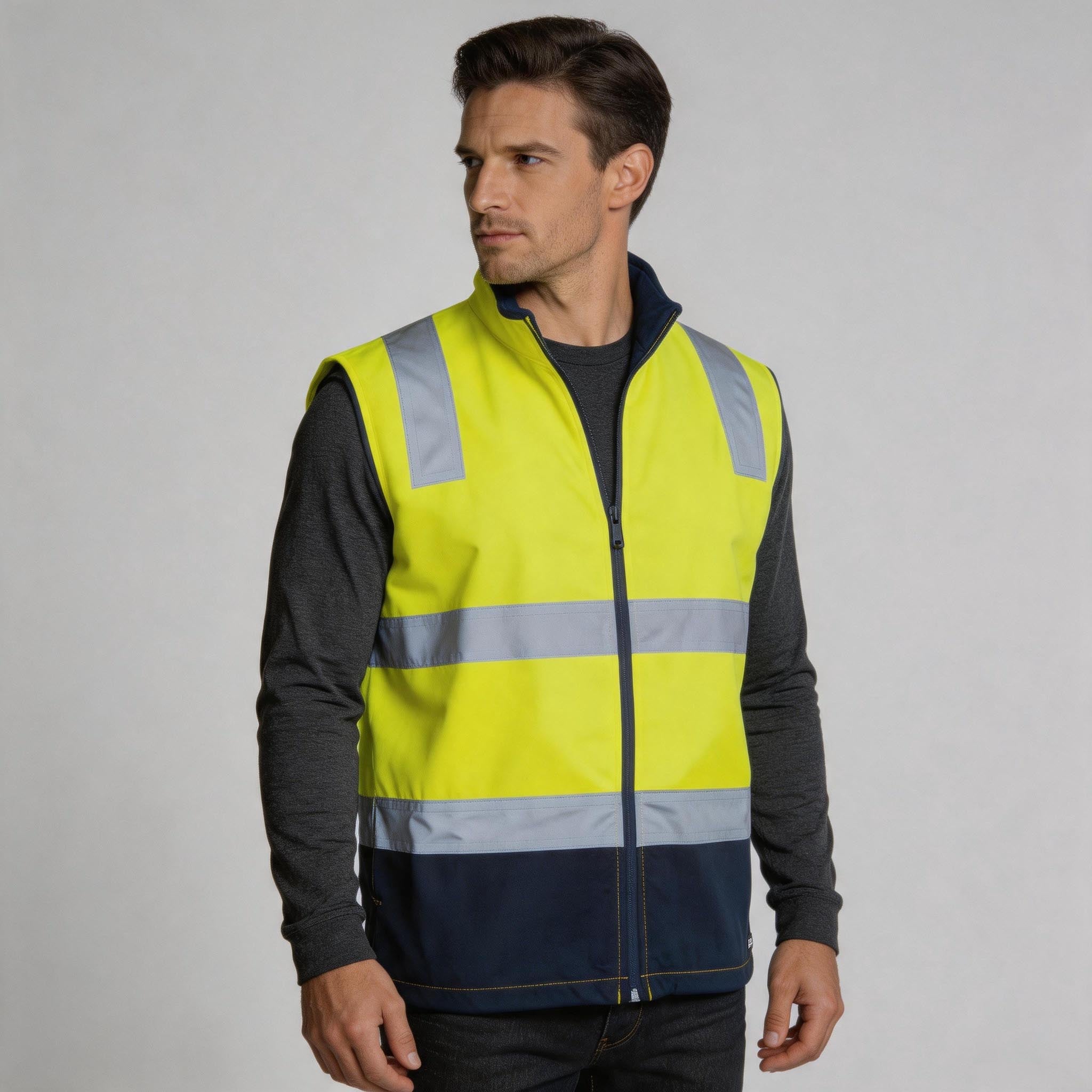 Hi-Vis 3-Layer Softshell Vest Pack (5 or 10) – Special Offer | Waterproof Class D/N Workwear with Custom Printing