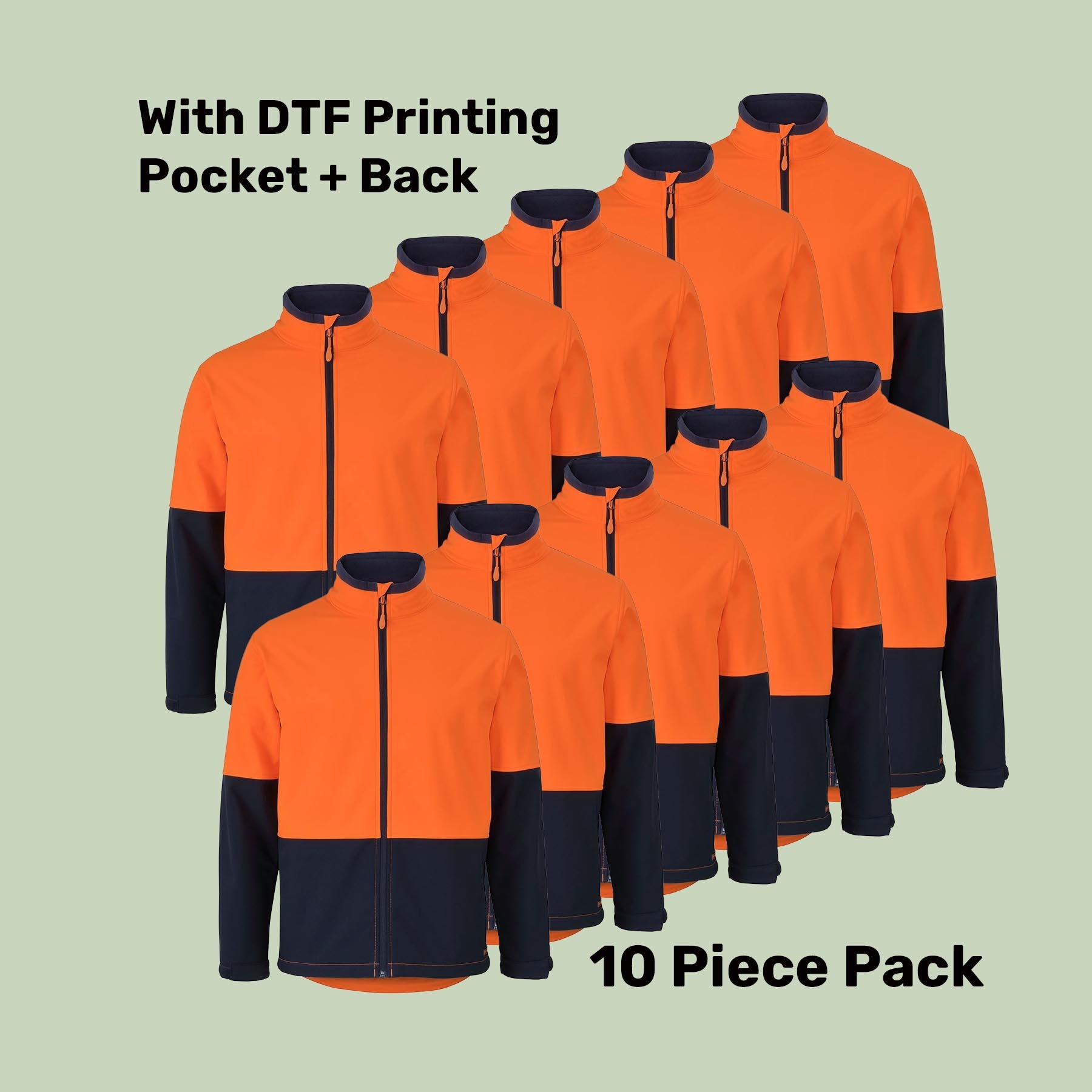 Hi-Vis 3-Layer Softshell Jacket Pack (5 or 10) – Special Offer | Waterproof Workwear with Custom Printing