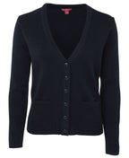 Ladies Wool Blend Cardigan | 12 Gauge Knitwear with Custom Embroidery