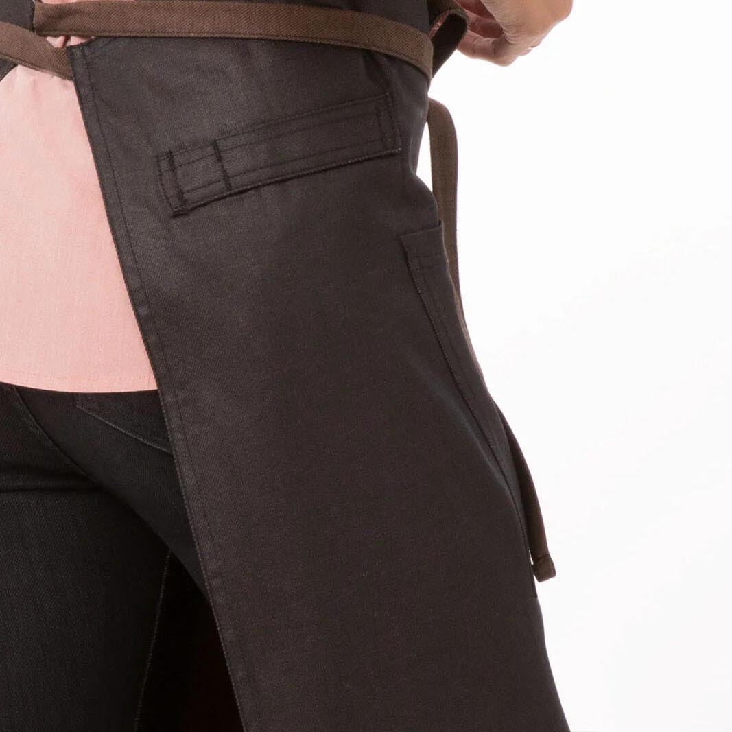 Waxed Finish Heavy Duty Bib Apron – Custom Printing/Embroidery for Baristas & Café Staff