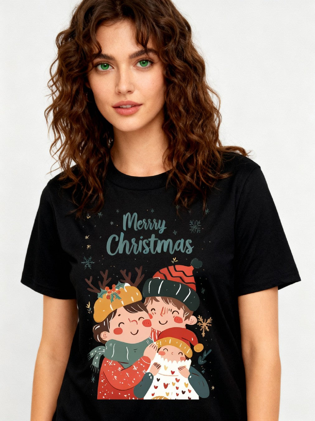 Graphic T-shirt - Kids & Adult Christmas Matching Tee (Family & Snowflakes)