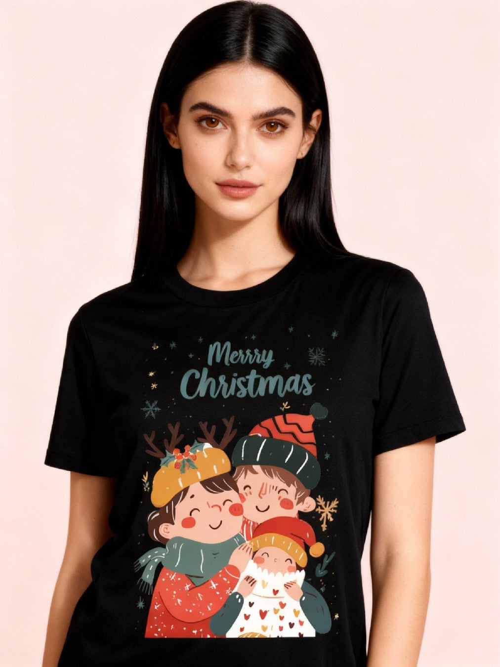 Graphic T-shirt - Kids & Adult Christmas Matching Tee (Family & Snowflakes)
