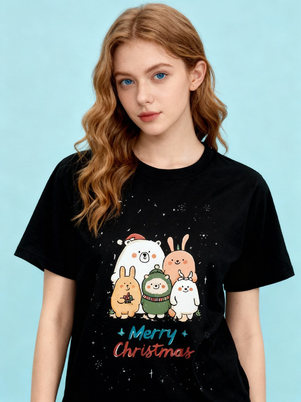 Graphic T-shirt - Kids & Adult Christmas Matching Tee (Animal Family)
