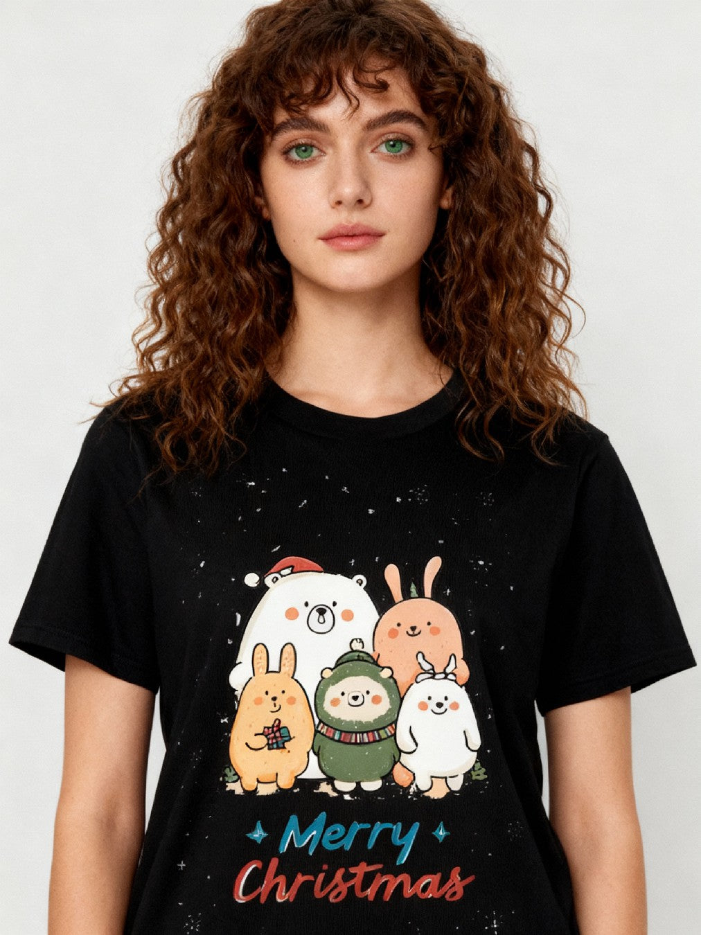 Graphic T-shirt - Kids & Adult Christmas Matching Tee (Animal Family)