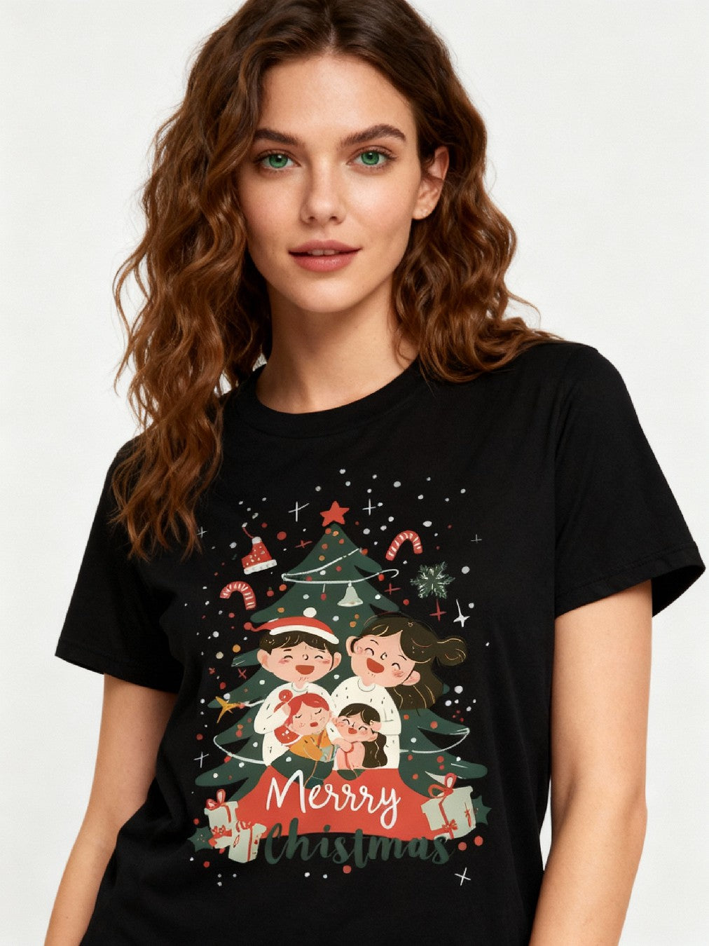 Graphic T-shirt - Kids & Adult Christmas Matching Tee (Tree & Lights)