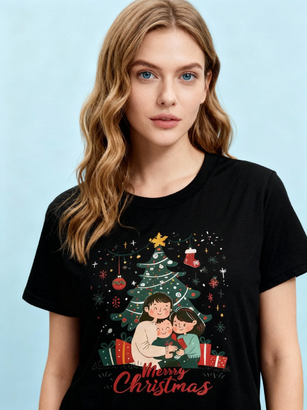 Graphic T-shirt - Kids & Adult Christmas Matching Tee (Tree & Gifts)