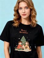 Graphic T-shirt - Kids & Adult Christmas Matching Tee (Family 3 & Tree)