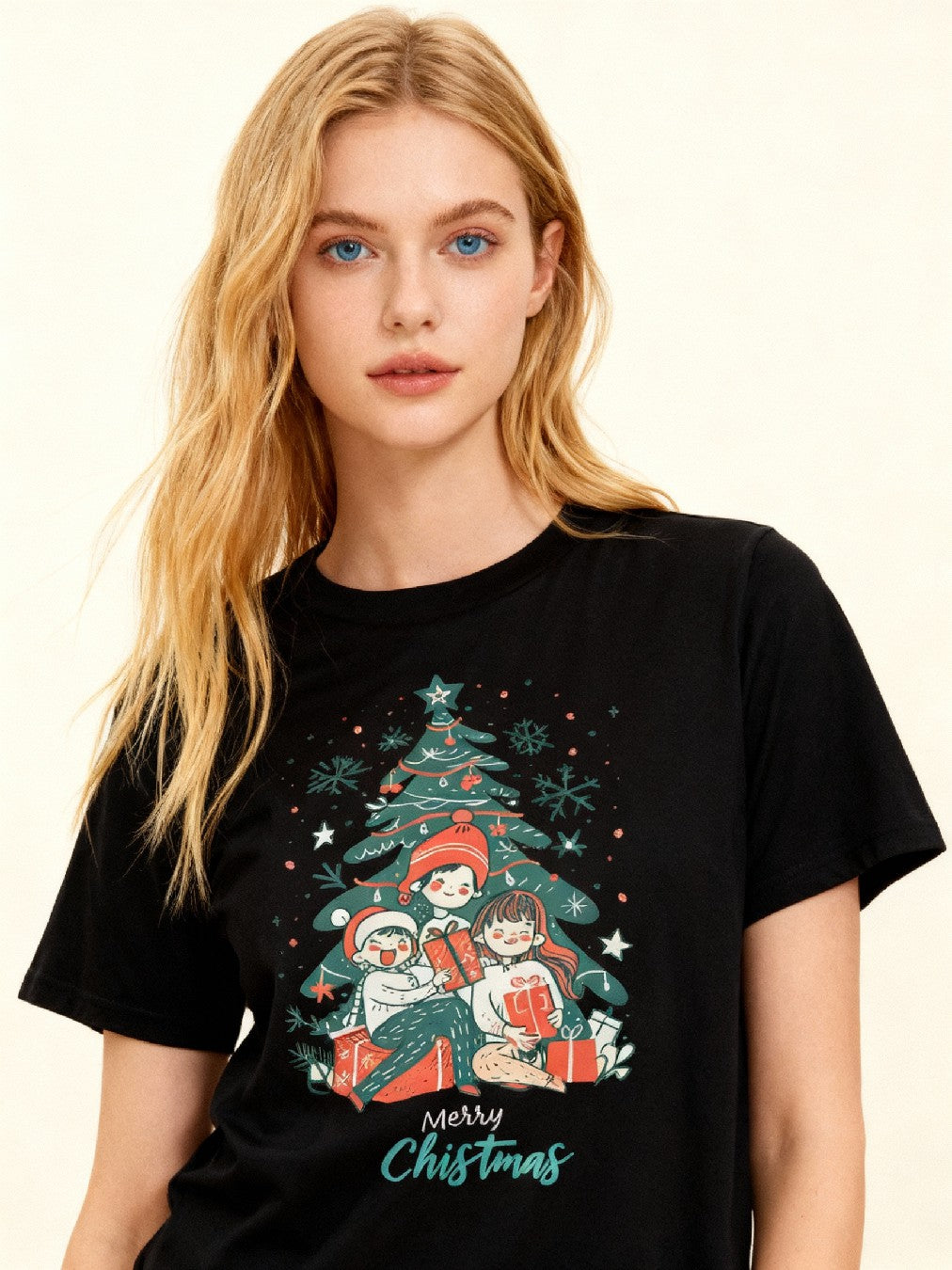 Graphic T-shirt - Kids & Adult Christmas Matching Tee (Children & Tree)
