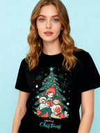 Graphic T-shirt - Kids & Adult Christmas Matching Tee (Children & Tree)
