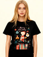 Graphic T-shirt - Kids & Adult Christmas Matching Tee (Santa & Ornaments)
