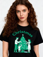 Graphic T-shirt - Kids & Adult Christmas Matching Tee (Minimal Tree)