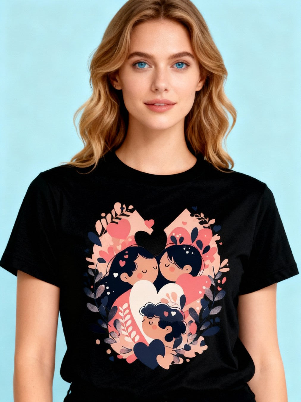 Graphic T-shirt - Sisters Matching Tee (Leaves & Flowers)