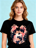 Graphic T-shirt - Sisters Matching Tee (Leaves & Flowers)