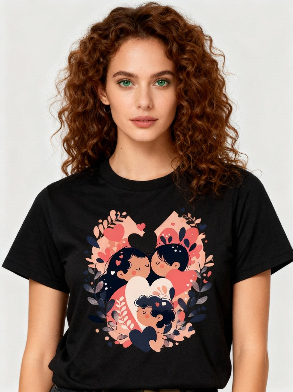 Graphic T-shirt - Sisters Matching Tee (Leaves & Flowers)