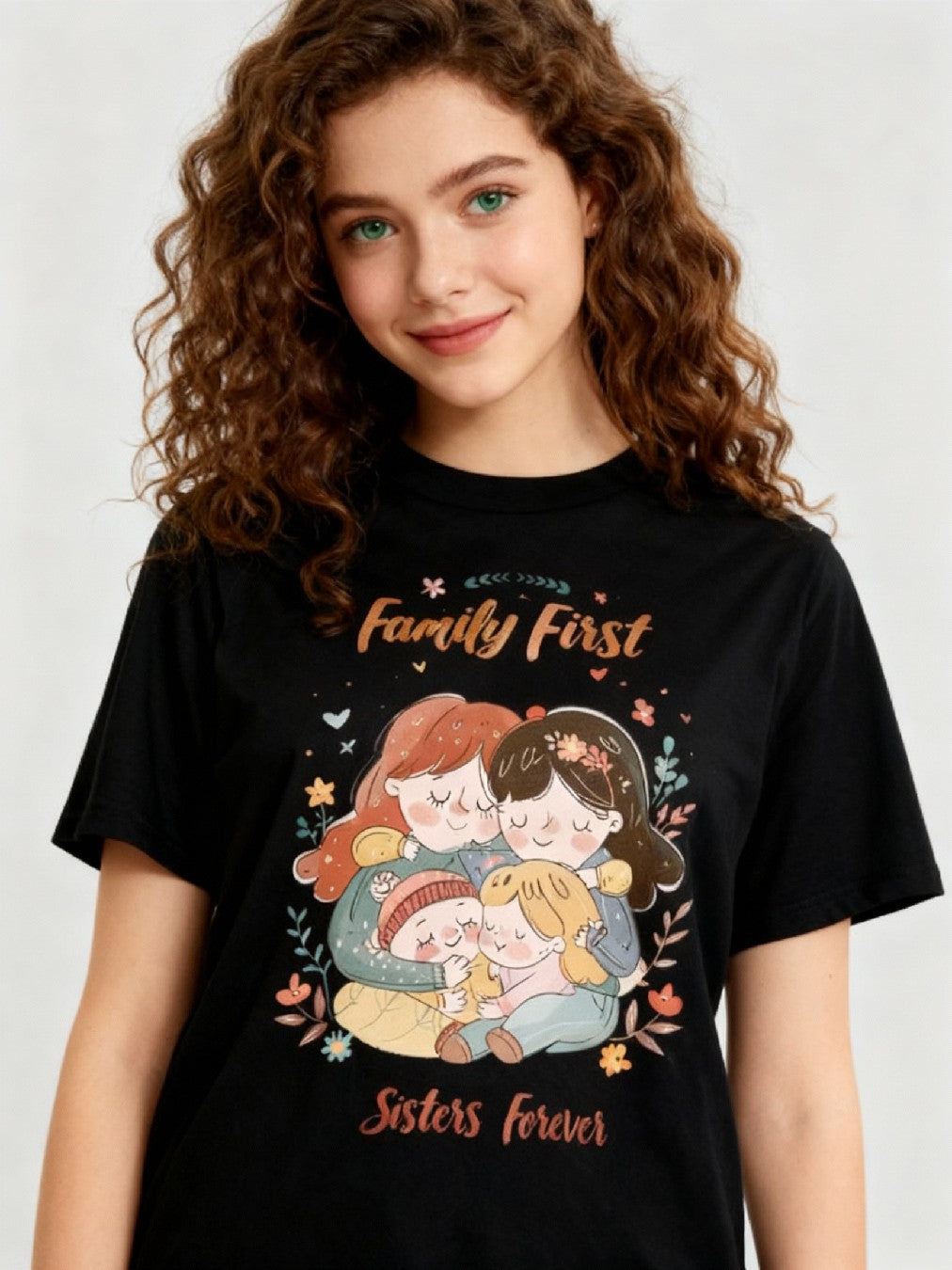 Graphic T-shirt - Sisters Matching Tee (Family First)