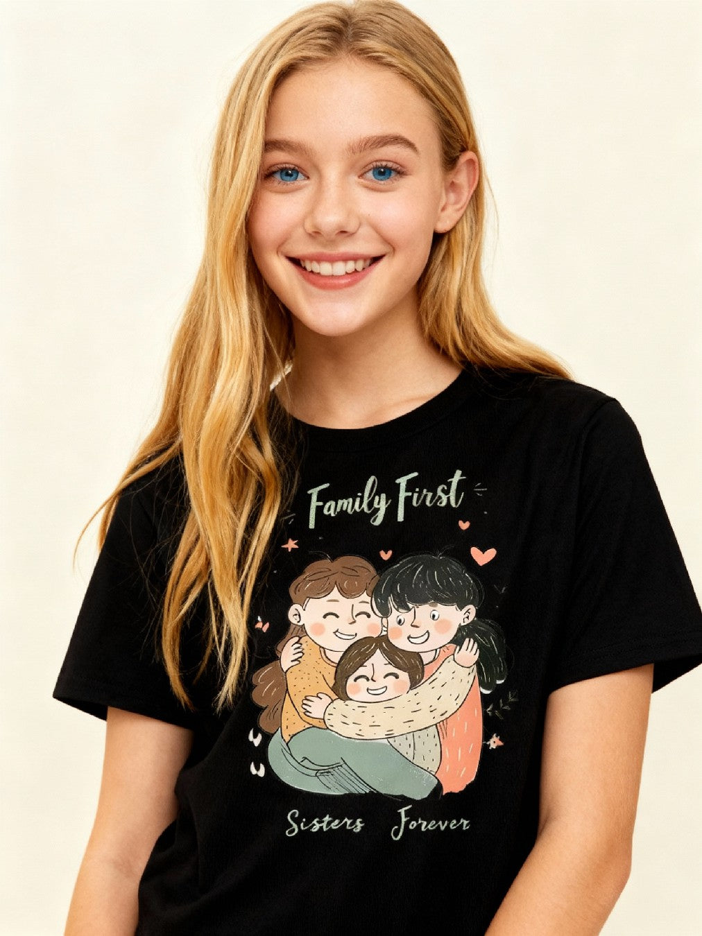 Graphic T-shirt - Sisters Matching Tee (Family First)