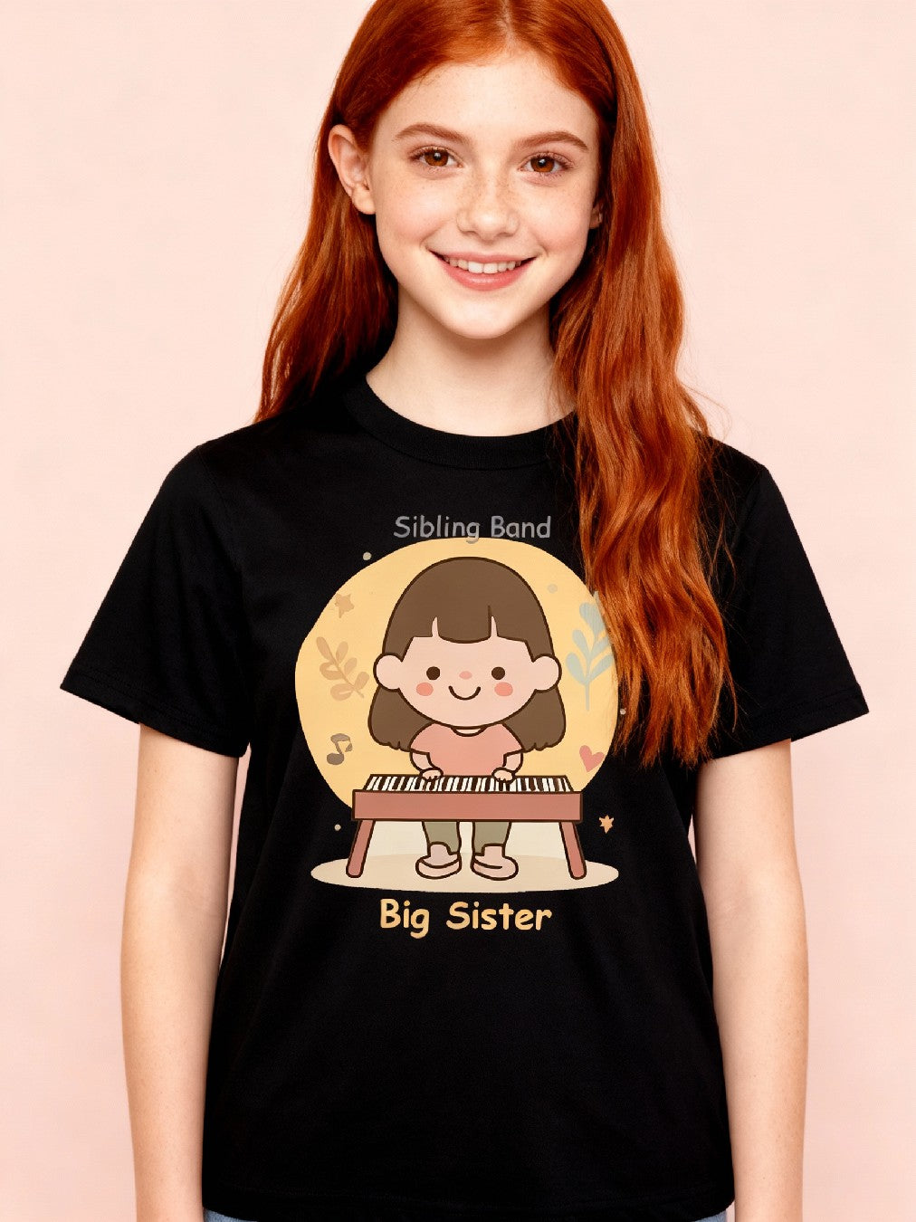 Graphic T-shirt - Piano Girl Matching Tee (Sibling Band)
