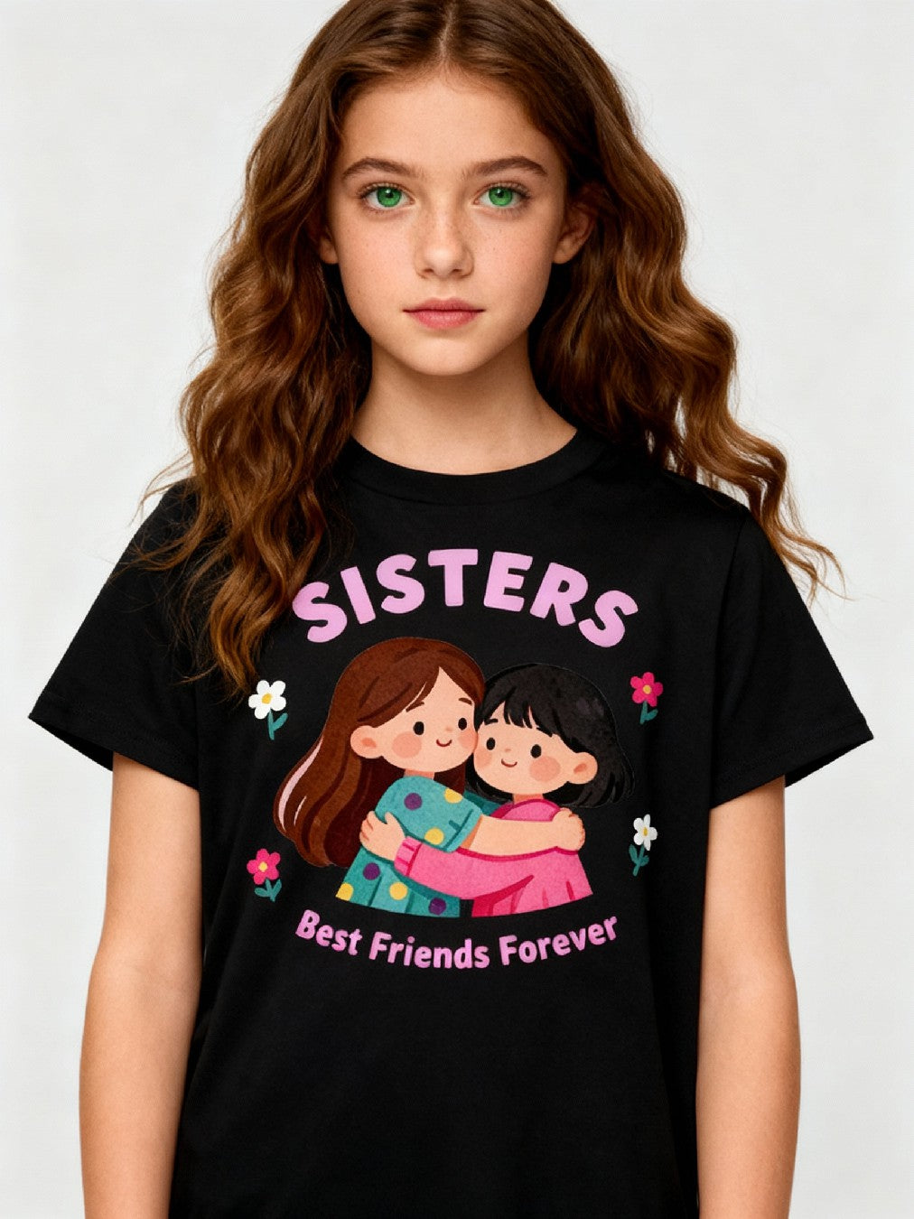Graphic T-shirt - Sisters Matching Tee (Best Friends Forever)