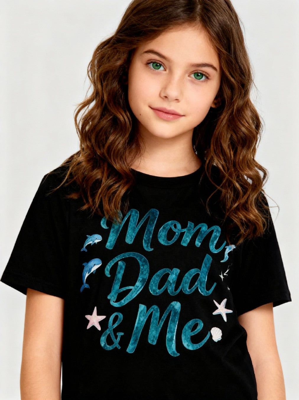 Graphic T-shirt - Dolphin Starfish Matching Tee (Mom, Dad & Me)