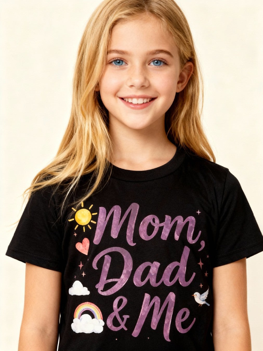 Graphic T-shirt - Heart, Rainbow, Sun Matching Tee (Mom, Dad & Me)