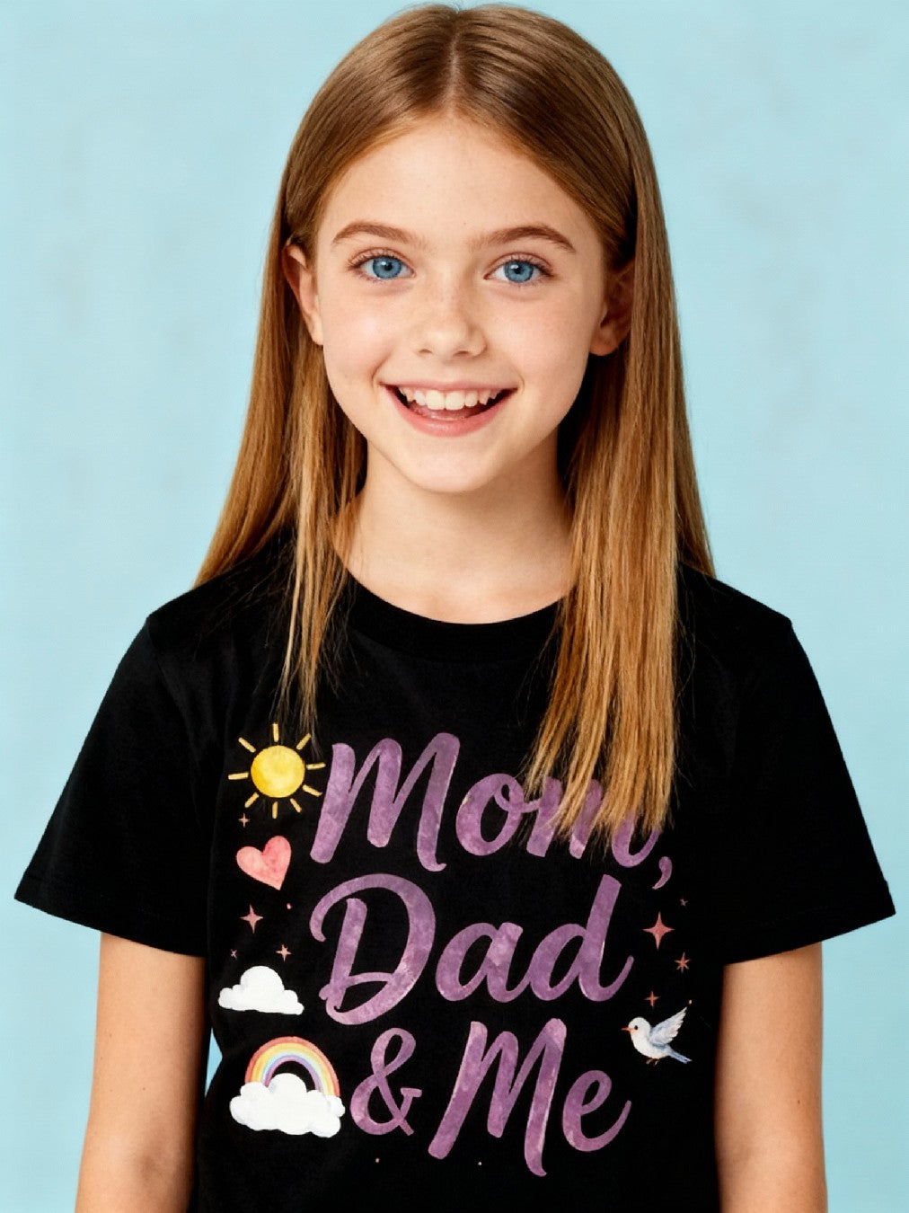 Graphic T-shirt - Heart, Rainbow, Sun Matching Tee (Mom, Dad & Me)