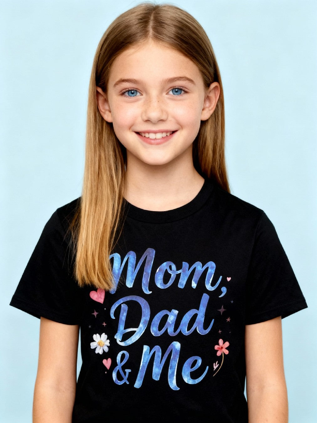 Graphic T-shirt - Heart, Flowers Matching Tee (Mom, Dad & Me)