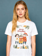 Graphic T-shirt - Kids & Adult Christmas Matching Tee (Family, Leaves & Lights)