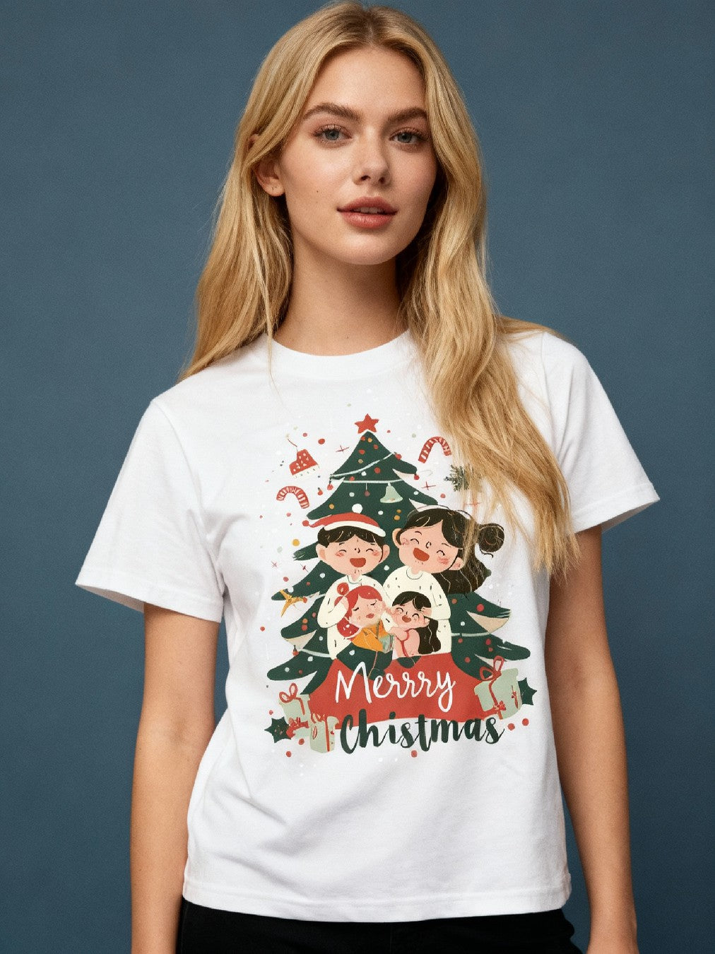 Graphic T-shirt - Kids & Adult Christmas Matching Tee (Tree & Lights)