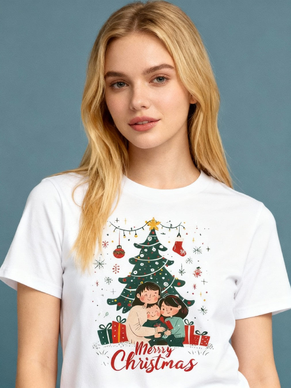 Graphic T-shirt - Kids & Adult Christmas Matching Tee (Tree & Gifts)