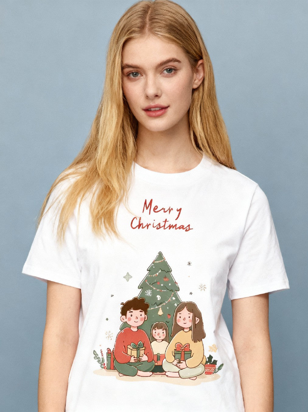 Graphic T-shirt - Kids & Adult Christmas Matching Tee (Family 3 & Tree)