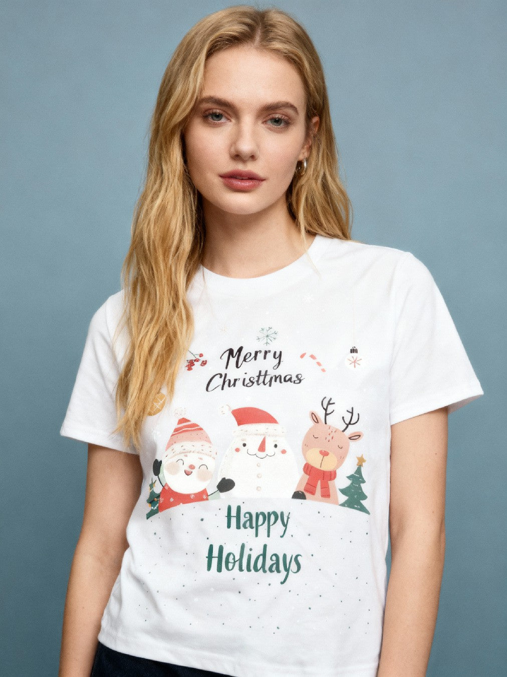 Graphic T-shirt - Kids & Adult Christmas Matching Tee (Santa, Snowman & Reindeer)