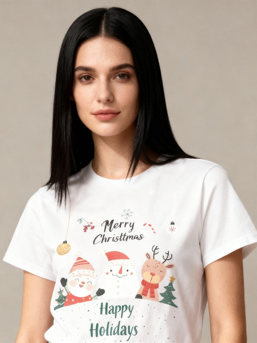 Graphic T-shirt - Kids & Adult Christmas Matching Tee (Santa, Snowman & Reindeer)